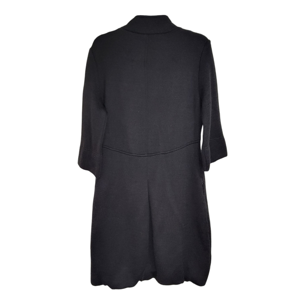 Lisa International Black Button Down Wool Blend 1/2 Sleeve Coat - Picture 11 of 14
